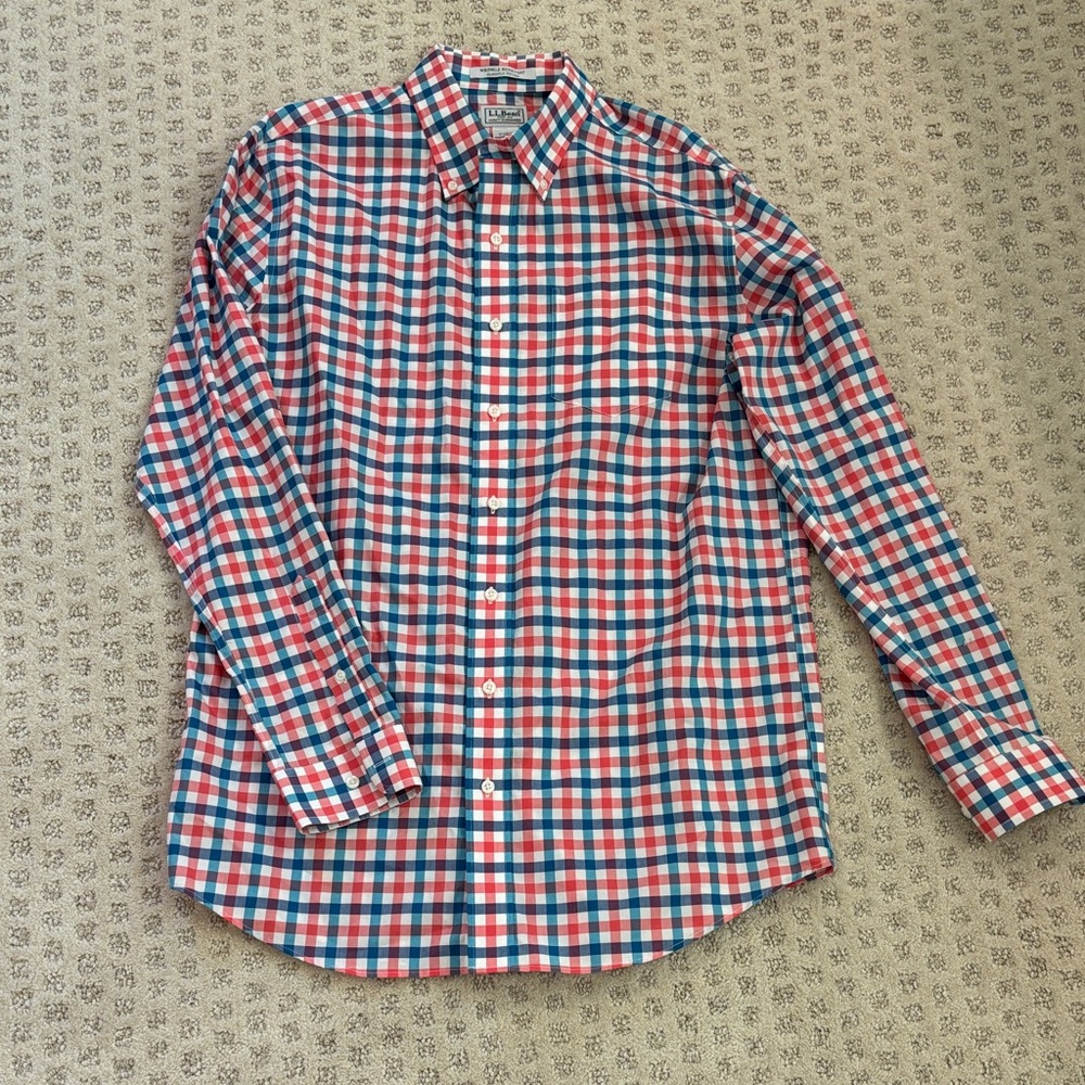 L.L. Bean Men's Vibrant Plaid Button-Down Shirt